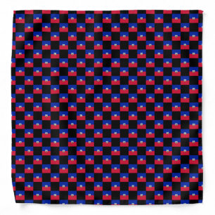 Checkered Haiti Flag Pattern  Bandana