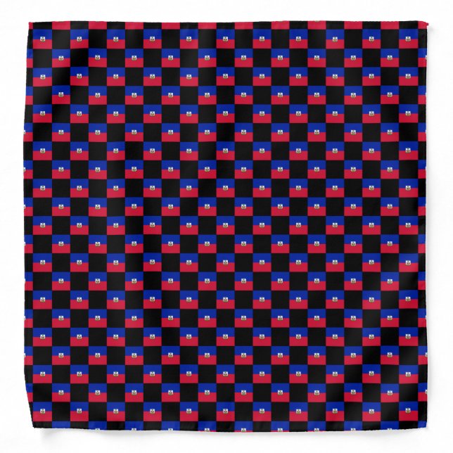 Checkered Haiti Flag Pattern  Bandana (Front)