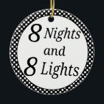 Checkered Hanukkah Ceramic Ornament<br><div class="desc">Use this checkered ornament to decorate a garland or use as an embellishment on a Hanukkah gift.</div>