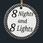 Checkered Hanukkah Ceramic Ornament<br><div class="desc">Use this checkered ornament to decorate a garland or use as an embellishment on a Hanukkah gift.</div>