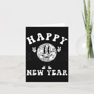 Checkered Happy New Year 2026 Disco Ball New Year  Card