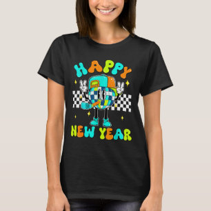 Checkered Happy New Year 2026 Disco Ball New Year  T-Shirt