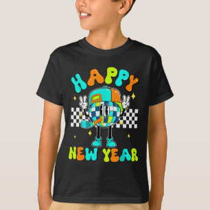 Checkered Happy New Year 2026 Disco Ball New Year T-Shirt