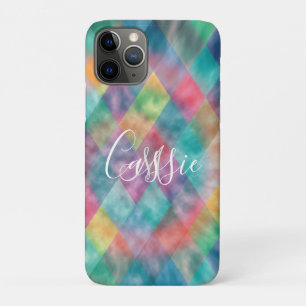 Checkered Harlequin Pale Rainbow  iPhone 11 Pro Case
