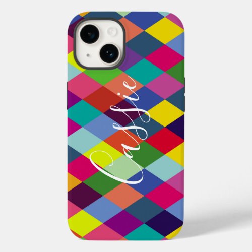Checkered Harlequin Rainbow Thermal Tumbler Case_Mate iPhone 14 Case