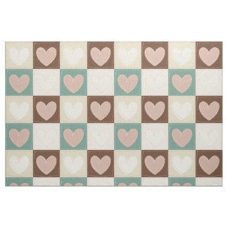 Checkered Heart Grid Fabric