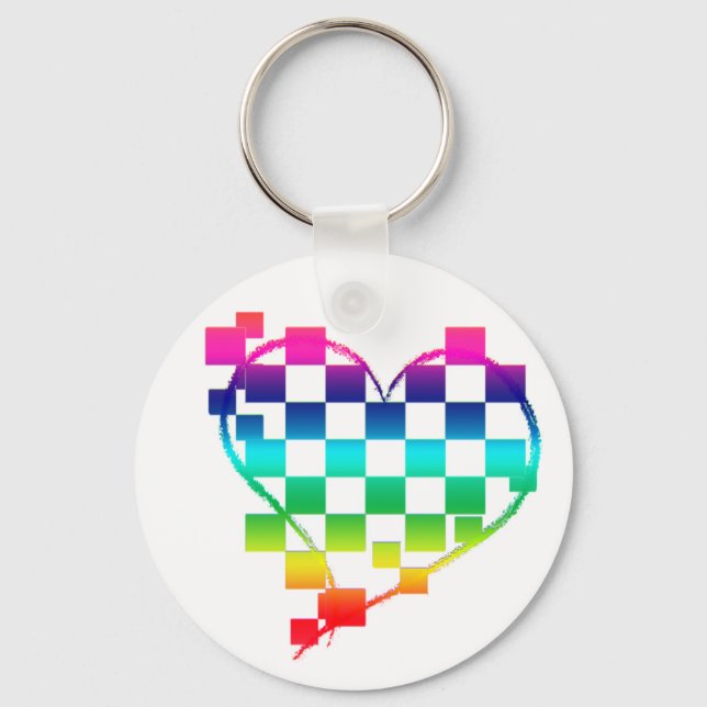 checkered heart. keychain (Front)