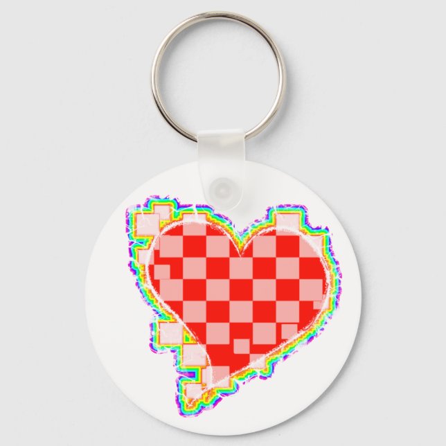 checkered heart. keychain (Front)