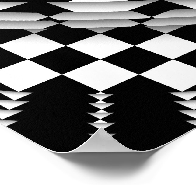 Checkered heart op art poster