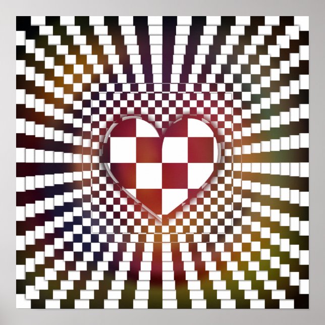 checkered heart poster (Front)