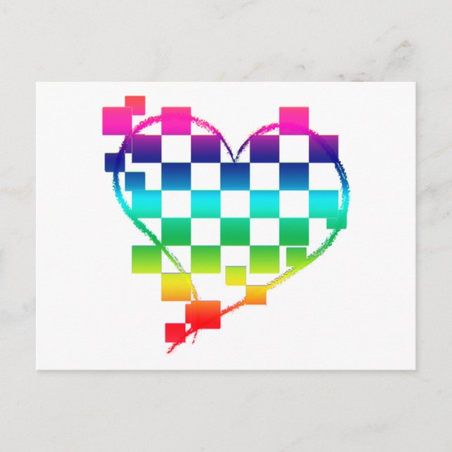 checkered heart. v1. postcard (Front)
