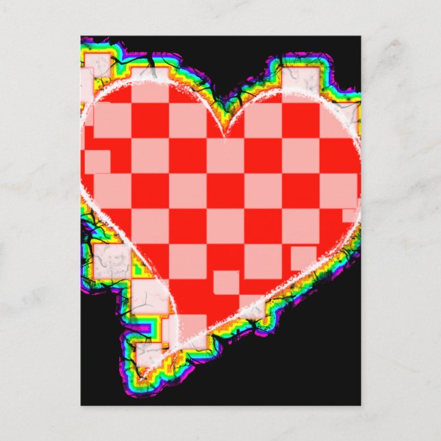 checkered heart. v2. postcard (Front)