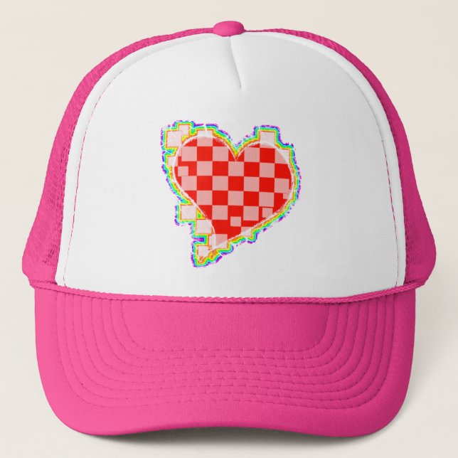 checkered heart. v2. trucker hat (Front)
