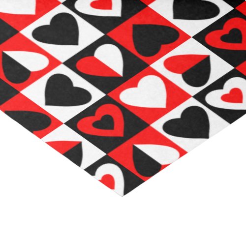 Checkered Hearts Pattern Tissue Paper