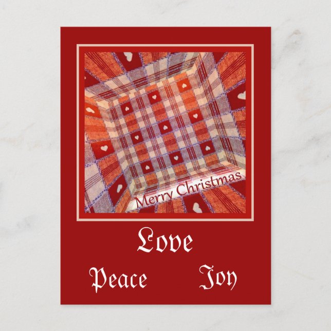Checkered hearts postcard (Front)