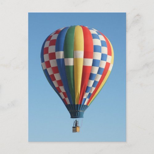 Checkered Hot Air Balloon New Mexico Postcard