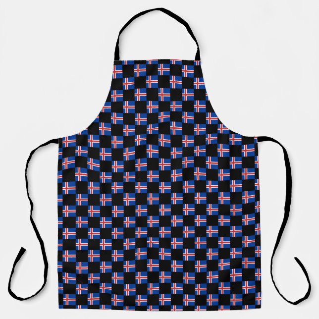 Checkered Iceland Flag Pattern  Apron (Front)