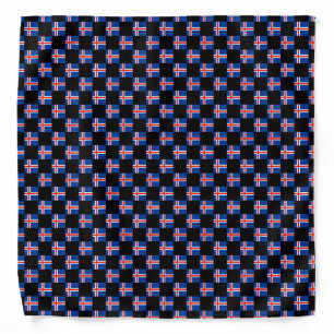 Checkered Iceland Flag Pattern Bandana
