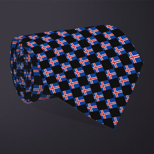 Checkered Iceland Flag Pattern  Neck Tie