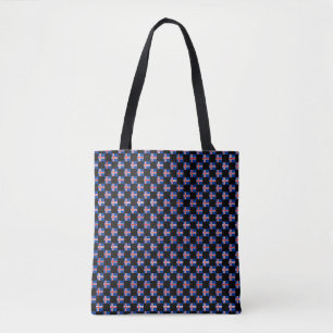 Checkered Iceland Flag Pattern  Tote Bag