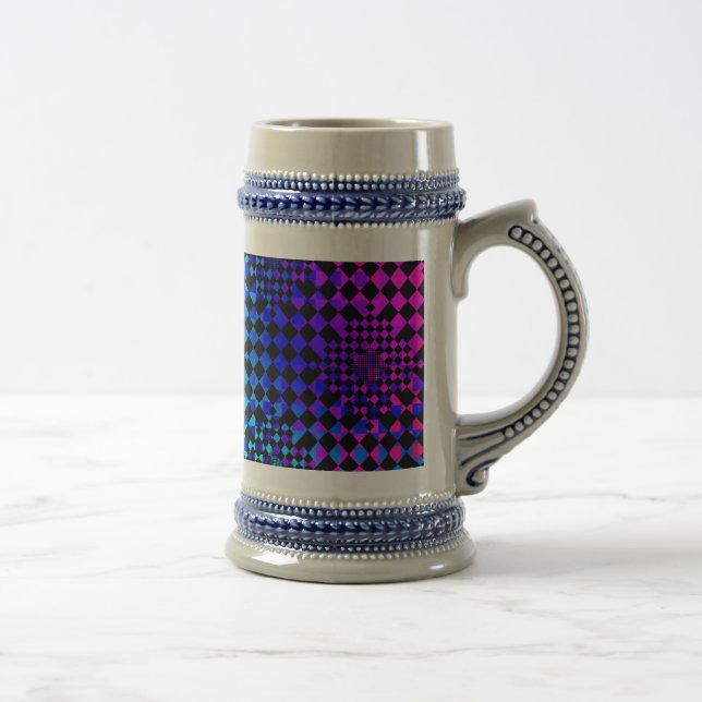 Checkered Illusion by Kenneth Yoncich Beer Stein (Right)