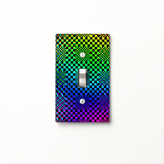Checkered Illusion by Kenneth Yoncich Light Switch Cover (In Situ)
