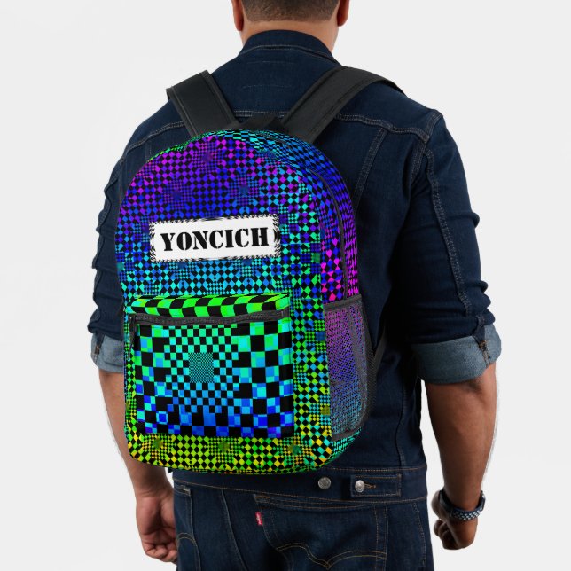 Checkered Illusion by Kenneth Yoncich Printed Backpack (Insitu (Model))