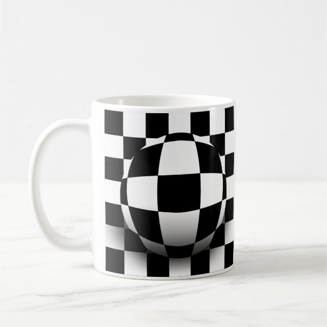 Checkered Illusion Coffee Mug (Left)