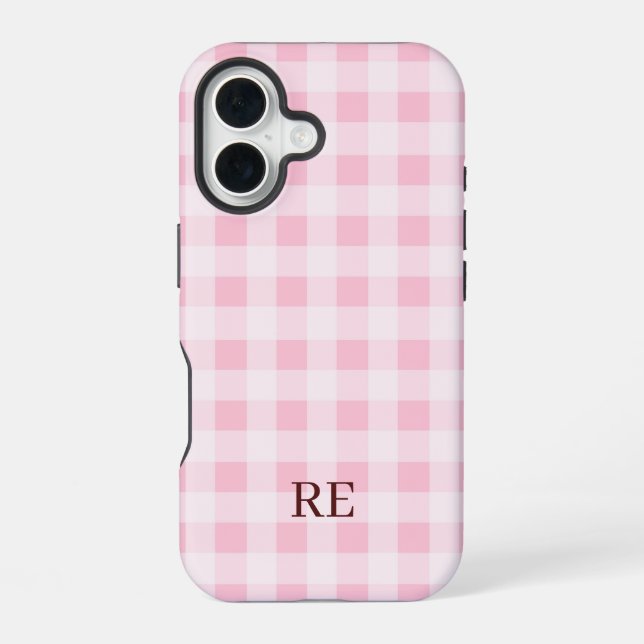 Checkered Initials Custom Iphone Case (Back)
