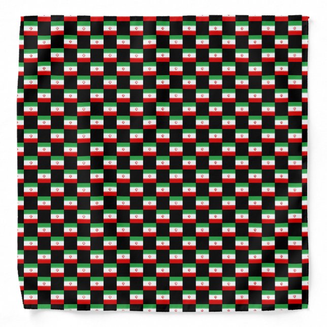 Checkered Iran Flag Pattern  Bandana (Front)