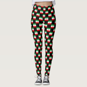 Checkered Iran Flag Pattern Leggings