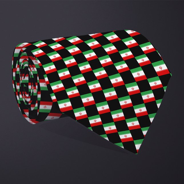 Checkered Iran Flag Pattern  Neck Tie (Creator Uploaded)