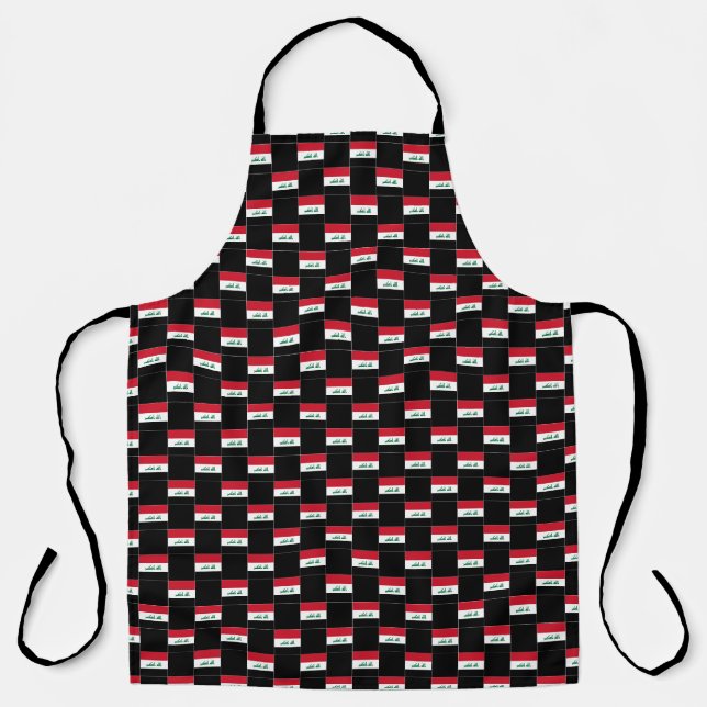 Checkered Iraq Flag Pattern  Apron (Front)