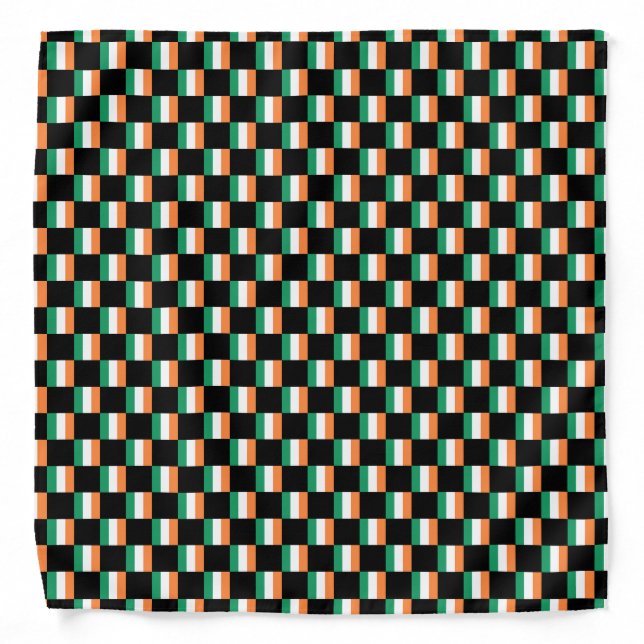 Checkered Ireland Flag Pattern  Bandana (Front)