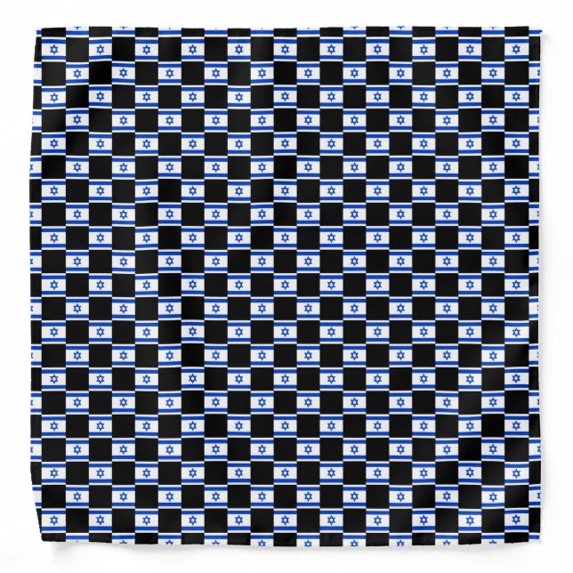 Checkered Israel Flag Pattern  Bandana (Front)