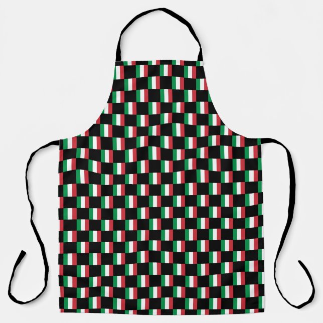 Checkered Italy Flag Pattern  Apron (Front)
