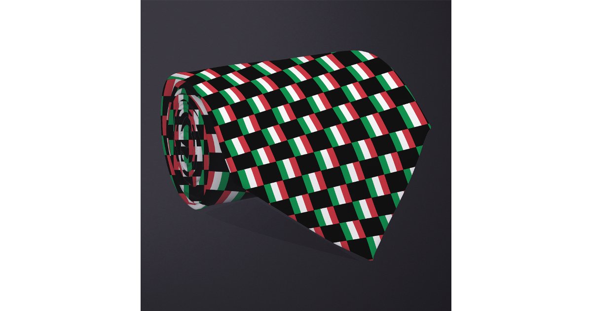 Checkered Italian Pattern Checkered Italy Flag Pattern Neck Tie | Zazzle