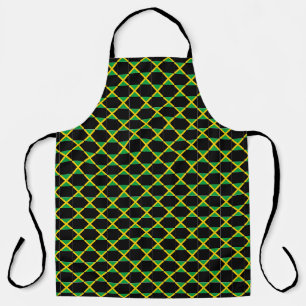 Checkered Jamaica Flag Pattern Apron