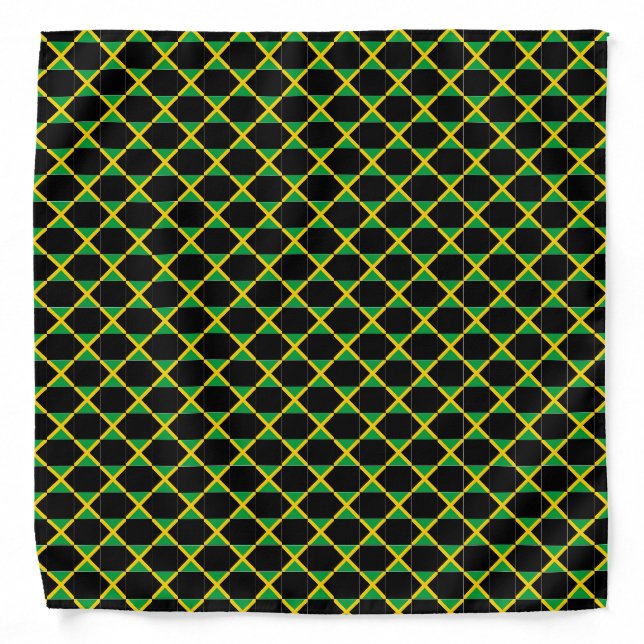 Checkered Jamaica Flag Pattern  Bandana (Front)
