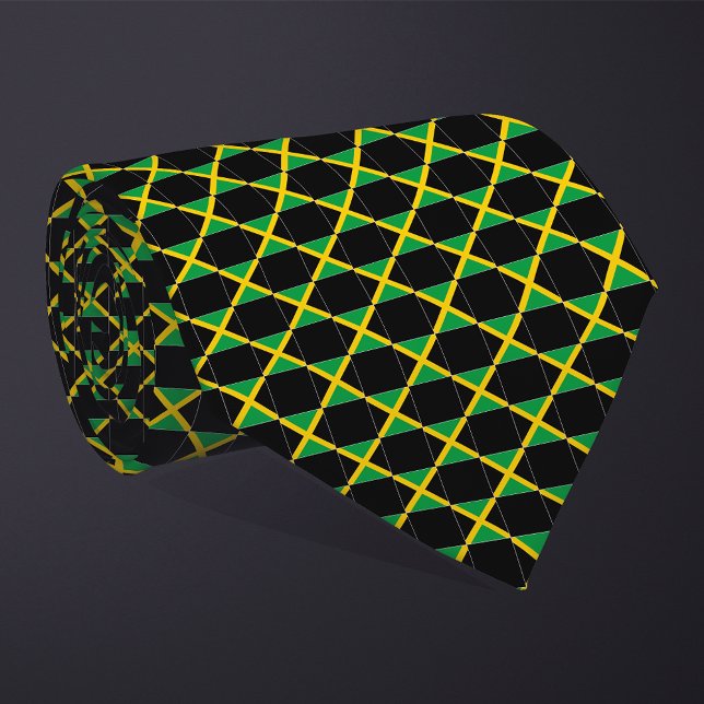 Checkered Jamaica Flag Pattern  Neck Tie (Creator Uploaded)