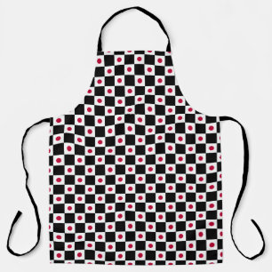 Checkered Japan Flag Pattern Apron