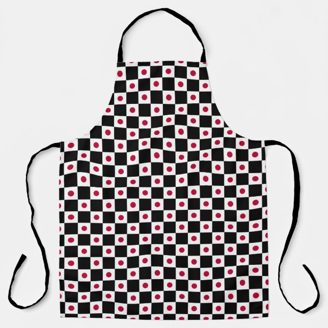 Checkered Japan Flag Pattern  Apron (Front)