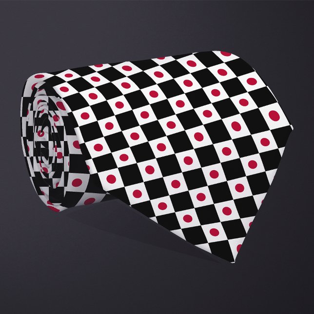 Checkered Japan Flag Pattern  Neck Tie (Creator Uploaded)