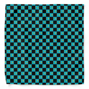 Checkered Kazakhstan Flag Pattern Bandana