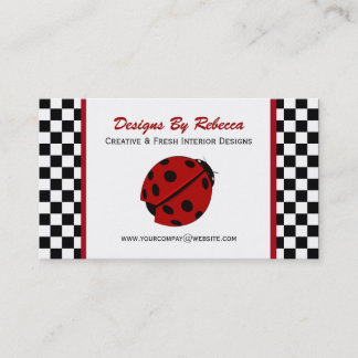 Checkered Ladybug Business Cards