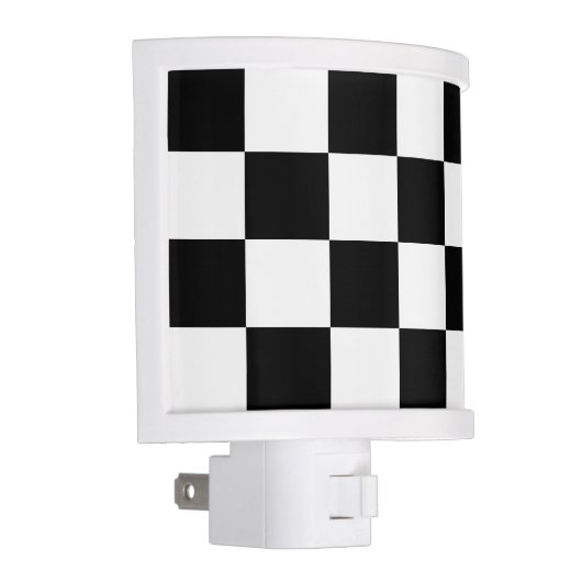 Checkered Large - Black and White Night Light (Right)