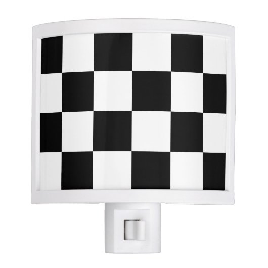 Checkered Large - Black and White Night Light (Front)