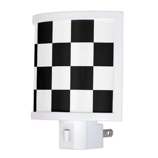 Checkered Large - Black and White Night Light (Left)