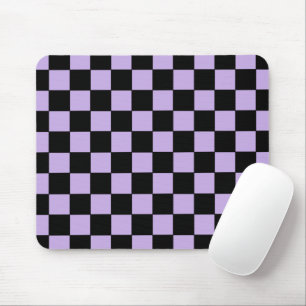 Checkered Lavender and Black Mouse Pad