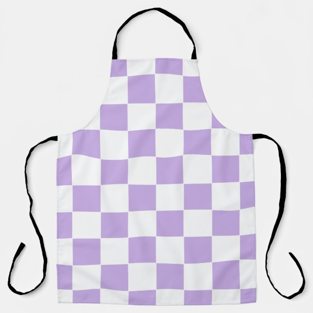 Checkered Lavender and White Apron (Front)